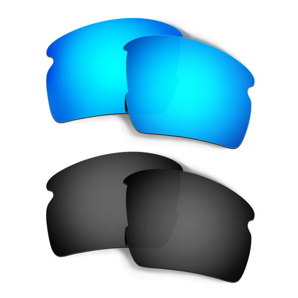 HKUCO Blue+Black Polarized Replacement Lenses for Oakley Flak 2.0 XL Sunglasses